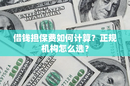 武汉借钱担保费如何计算？正规机构怎么选？