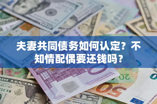 武汉夫妻共同债务如何认定？不知情配偶要还钱吗？