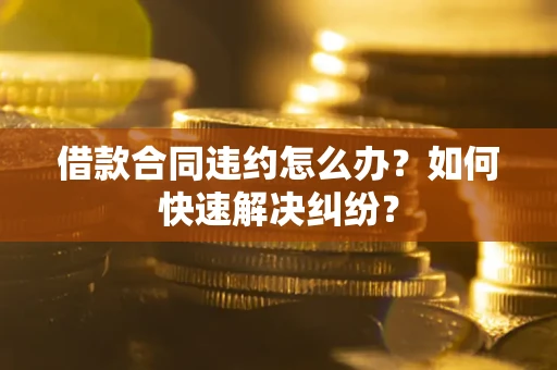 武汉借款合同违约怎么办？如何快速解决纠纷？