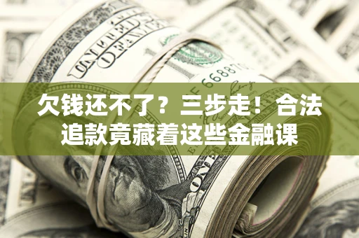 武汉欠钱还不了？三步走！合法追款竟藏着这些金融课